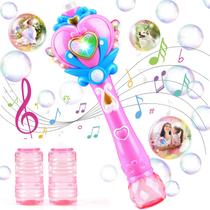 Brinquedo Bubble Wand Beria Princess para meninas de 3 a 8 anos com luz