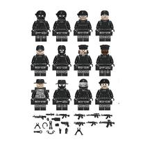 Brinquedo Building Block, 12 peças Black Swat Police para crianças Brinquedo Building Block, 12 peças Black Swat Police para crianças