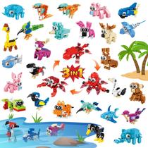 Brinquedo Building Block BOPEGOLO Mini Animals, pacote com 24, 6 a 12 anos