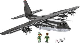 Brinquedo Building Block C-130J Super Hercules, avião Lockheed C-130J das Forças Armadas COBI com 2 bonecos