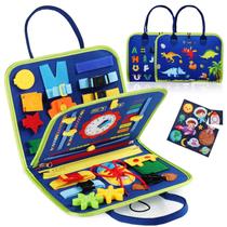 Brinquedo Busy Board Guolely Montessori de 1 a 4 anos com 25 atividades Brinquedo Busy Board Guolely Montessori de 1 a 4 anos com 25 atividades
