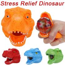 Brinquedo Cabeça Dinossauro Squishy Com Bolinhas Anti Stress