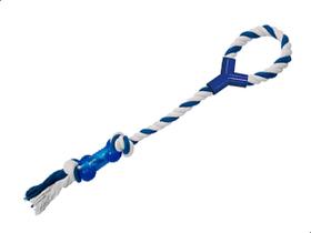 Brinquedo Cabo De Guerra Para Cães Corda C/ Puxador Ossinho