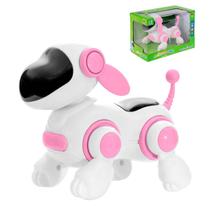 Brinquedo Cachorro Robô c/ Face Digital Infantil Rosa
