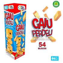 Brinquedo Caiu Perdeu De Madeira Jogo Mesa 54 Peças Premium