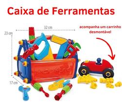 Brinquedo Caixa de Ferramentas Infantil 21 peças Poliplac