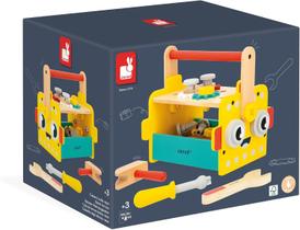 Brinquedo Caixa de Ferramentas Infantil em Madeira Robô Brico Kids Kit Completo Janod