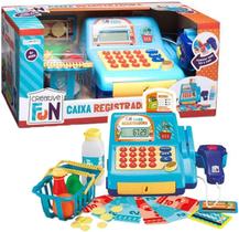 Brinquedo Caixa Registradora Completa Infantil Com 24 Acessórios Luz Som Scanner Original Multikids