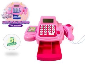 Brinquedo Caixa Registradora Infantil com Calculadora e Leitor a Pilha
