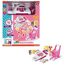 Brinquedo Caixa Registradora Infantil Com Carrinho Com Luz, Som e Calculadora - Multikids