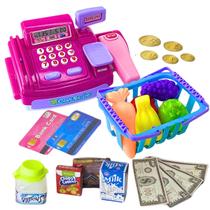 Brinquedo Caixa Registradora Infantil Som Luz Acessórios Mercadinho Castela