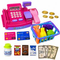 Brinquedo Caixa Registradora Infantil Som Luz Acessórios Mercadinho Castela - Castela Brasil