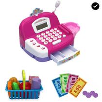 Brinquedo Caixa Registradora Mini Mercado Calculadora Luz E Som