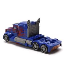 Brinquedo Caminhão 2 em 1 Se Transforma em Robô Carreta Luz e Som - D TOYS