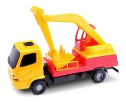 Brinquedo Caminhão Basculante C/ Escavadeira Rotação Obras