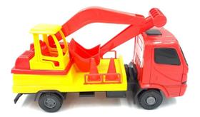 Brinquedo Caminhão Basculante C/ Escavadeira Rotação Obras