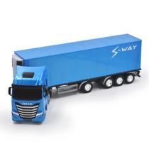 Brinquedo Caminhão Baú S-Way Iveco Infantil Carrinhos Miniatura Carreta - Usual Brinquedos