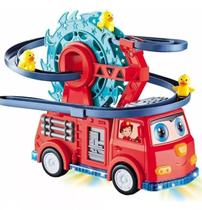 Brinquedo Caminhão Bombeiro Musical Com Roda Gigante e Patinhos Brinquedo Caminhão Bombeiro Musical Com Roda Gigante e Patinhos