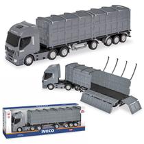 Brinquedo Caminhão Carreta Graneleiro 53 cm Iveco Hi-way Escala 1:30 Carreta Removível