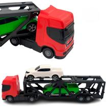 Brinquedo Caminhão Cegonha VM Infantil c/ Tampa + 4 Carros