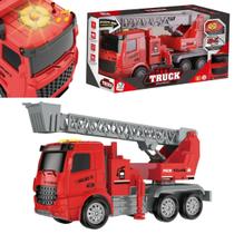 Brinquedo Caminhão City Truck Bombeiro Com Luz E Som Cardoso