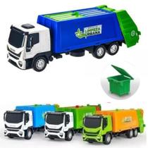 Brinquedo Caminhão Coletor Lixo Iveco Tector Limpeza Urbana