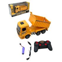 Brinquedo Caminhão Construção Caçamba Basculante Controle Remoto Recarregável