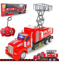 Brinquedo Caminhão De Bombeiro com articulações De Controle Remoto Com Luz Sem Fio - toys