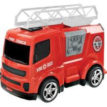 Brinquedo Caminhão De Bombeiro Fire Truck Com Escada