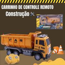 Brinquedo Caminhão de construção Caçamba Controle Remoto Acende Farol