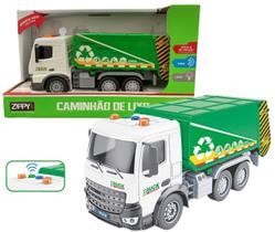 Brinquedo Caminhão De Lixo Luz Som Truck Coletor Com Fricção