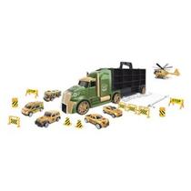 Brinquedo Caminhão de Plástico 17 Pçs com Maleta Militar - 55854
