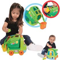 Brinquedo Caminhão Didátil Coleta Seletiva Presente Criança Menino Menina 1 2 3 anos Carrinho Ensina sobre reciclagem - Mercotoys