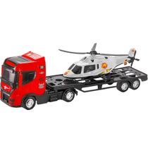 Brinquedo Caminhão Grande Top Truck C/ Helicóptero 52cm 311 - BS Toys