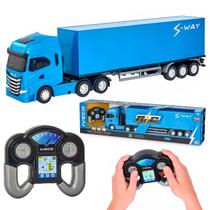 Brinquedo Caminhão Iveco De Controle Remoto Usual Com Carreta Baú Rodas Emborrachadas Brinquedo Caminhão Iveco De Controle Remoto Usual Com Carreta Baú Rodas Emborrachadas