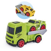 Brinquedo Caminhão Plataforma Com Carro Pro Tork Pro Team Usual