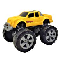 Brinquedo Caminhonete Pick-Up Trooper Carrinho Roda Grande Usual Brinquedos Amarelo