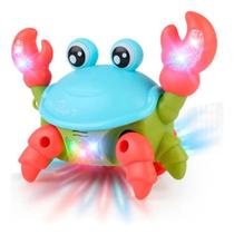Brinquedo Caranguejo de Plástico com Luzes Coloridas, Som Divertido e Movimento Giratório Brinquedo Caranguejo de Plástico com Luzes Coloridas, Som Divertido e Movimento Giratório