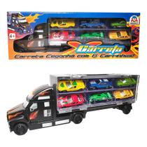 Brinquedo Carreta Caminhão Cegonha C/ 6 Carrinhos Metal Hot cabem até 12 carrinhos !