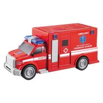 Brinquedo Carrinho Ambulância Fricção Som E Luz Sirene 6164 - Dm Toys