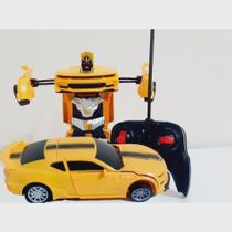 Brinquedo Carrinho Camaro De Controle Remoto Transformers Robo. (Amarelo)