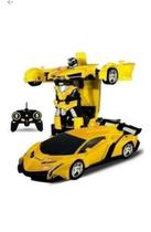 Brinquedo Carrinho Camaro De Controle Remoto Transformers Robo. (Amarelo)