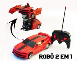 Brinquedo Carrinho Camaro De Controle Remoto Transformers Robo.(Vermelho)