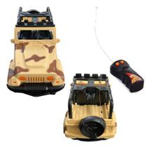 Brinquedo Carrinho Controle Remoto Jeep Militar Camuflado Corrida