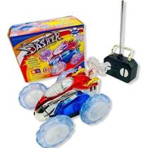 Brinquedo Carrinho Controle Remoto Maluco Carro Gira 360º Com Luz