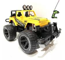 Brinquedo Carrinho Controle Remoto Recarregável Off Road Jeep Caminhonete(Amarelo)