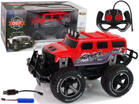 Brinquedo Carrinho Controle Remoto Recarregável Off Road Jeep Caminhonete(Vermelho)
