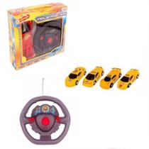Brinquedo Carrinho Controle Remoto Volante Sem Fio Amarelo