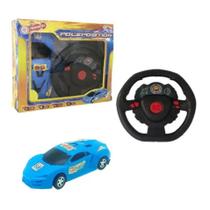 Brinquedo Carrinho Controle Remoto Volante Sem Fio Azul