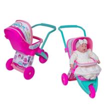 Brinquedo Carrinho de Bebê para Boneca Baby Ninos Rosa Recomendado Crianças +3 Anos Cotiplás-2284